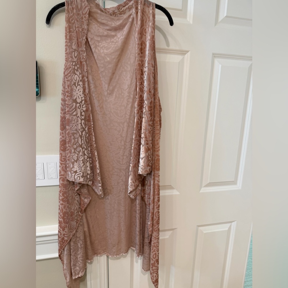 Anthropologie Blush Pink Burnout Velvet Kimono Cardigan